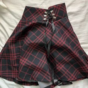 grunge black and red skirt